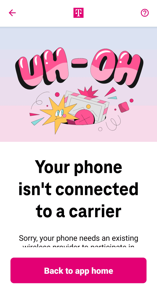 T-Mobile Network Pass Free Trial Eligibility Checker Fail